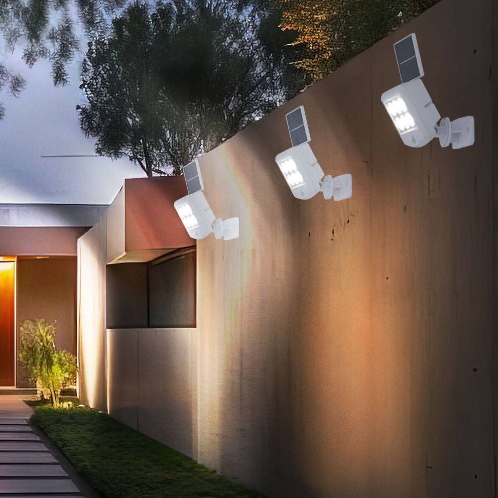 Solarlampen für Außen mit Bewegungsmelder LED Solar Wandleuchte Aussen Spot mit Bewegungsmelder Aussen, weiß, LED 0,3W 150Lm kaltweiß, LxBxH 12,8x