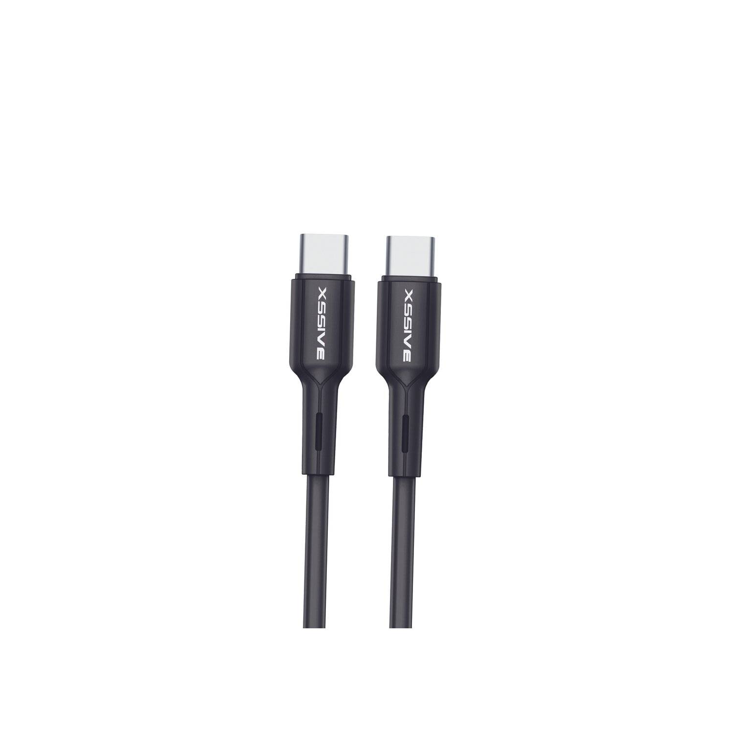 Xssive 1 Meter USB-C zu USB-C Ladekabel 2.4A Output Datenkabel Lade- und Synchronisationskabel schwarz