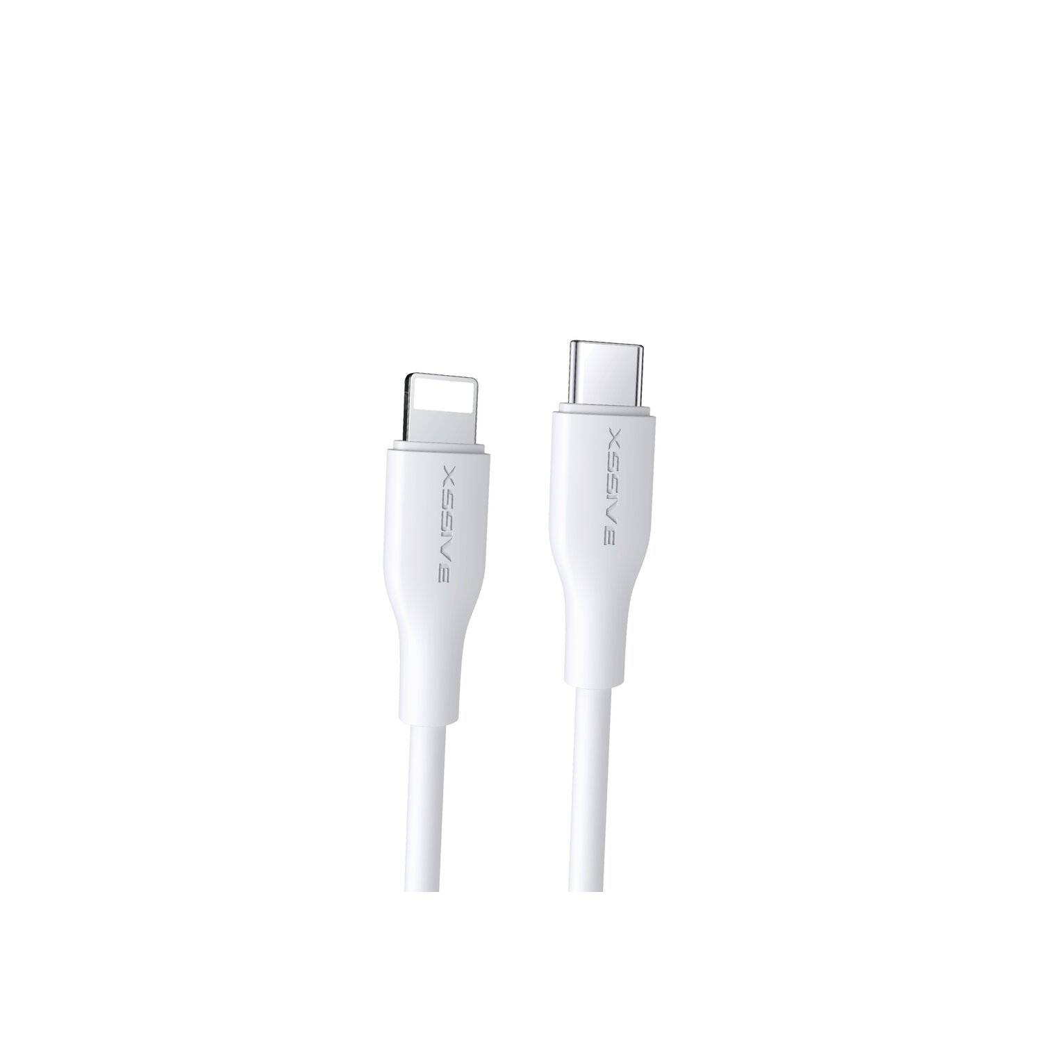 Xssive 20W 1 Meter USB-C zu iPhone Datenkabel 2.4A Schnell-Ladekabel Lade- und Synchronisationskabel weiß