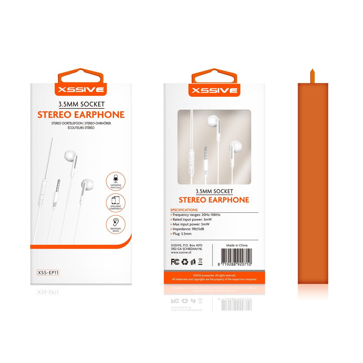 Xssive In-Ear Kopfhörer ( minijack 3.5mm ) Headset Universal mit Mikrofon minijack 3.5mm Anschluss Weiß