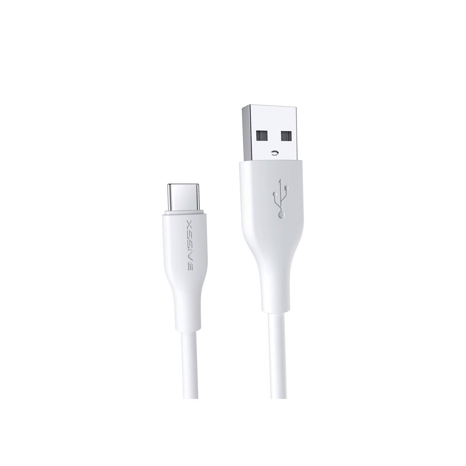 Xssive 2.4A 2 Meter Datenkabel 2.4A USB zu Typ-C (USB-C) Schnell-Ladekabel Lade- und Synchronisationskabel weiß