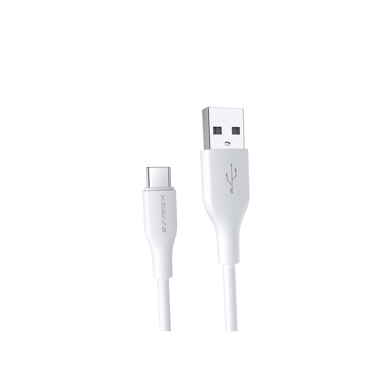 Xssive 2.4A 1 Meter Datenkabel 2.4A USB zu Typ-C (USB-C) Schnell-Ladekabel Lade- und Synchronisationskabel weiß