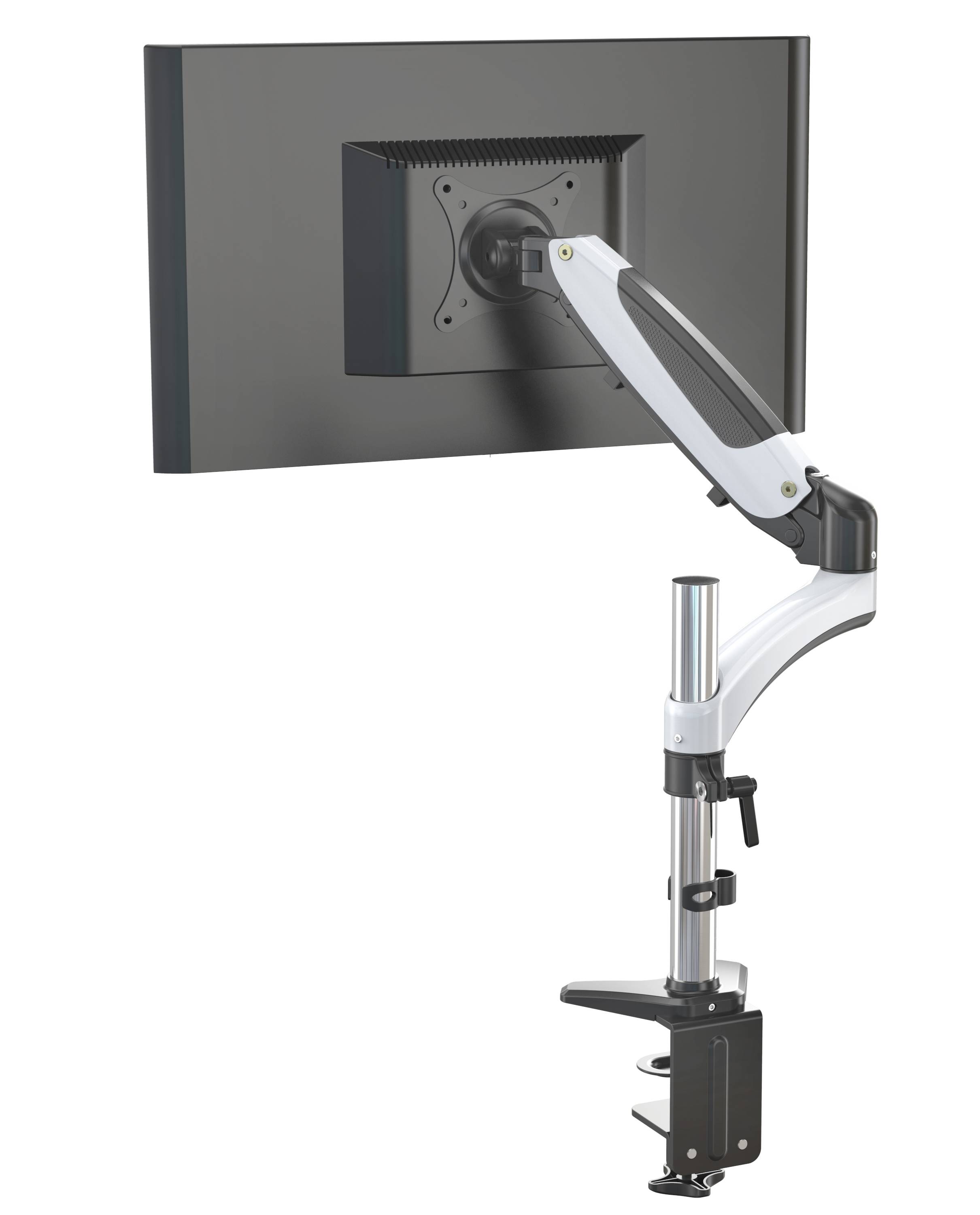 ERGOLEBEN ergonomische Tischhalterung Monitorhalterung höhenverstellbar Gasdruckfeder Arm - 1 Monitor mit drehbarer Verlängerung