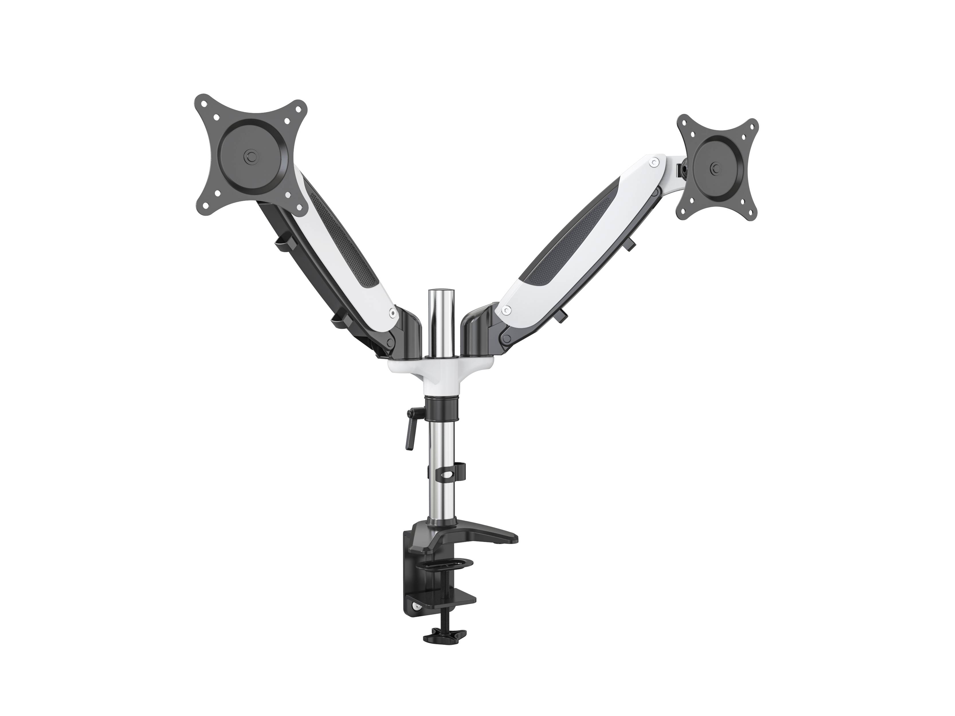 ERGOLEBEN ergonomische Tischhalterung Monitorhalterung höhenverstellbar Gasdruckfeder Arm - 2 Monitore