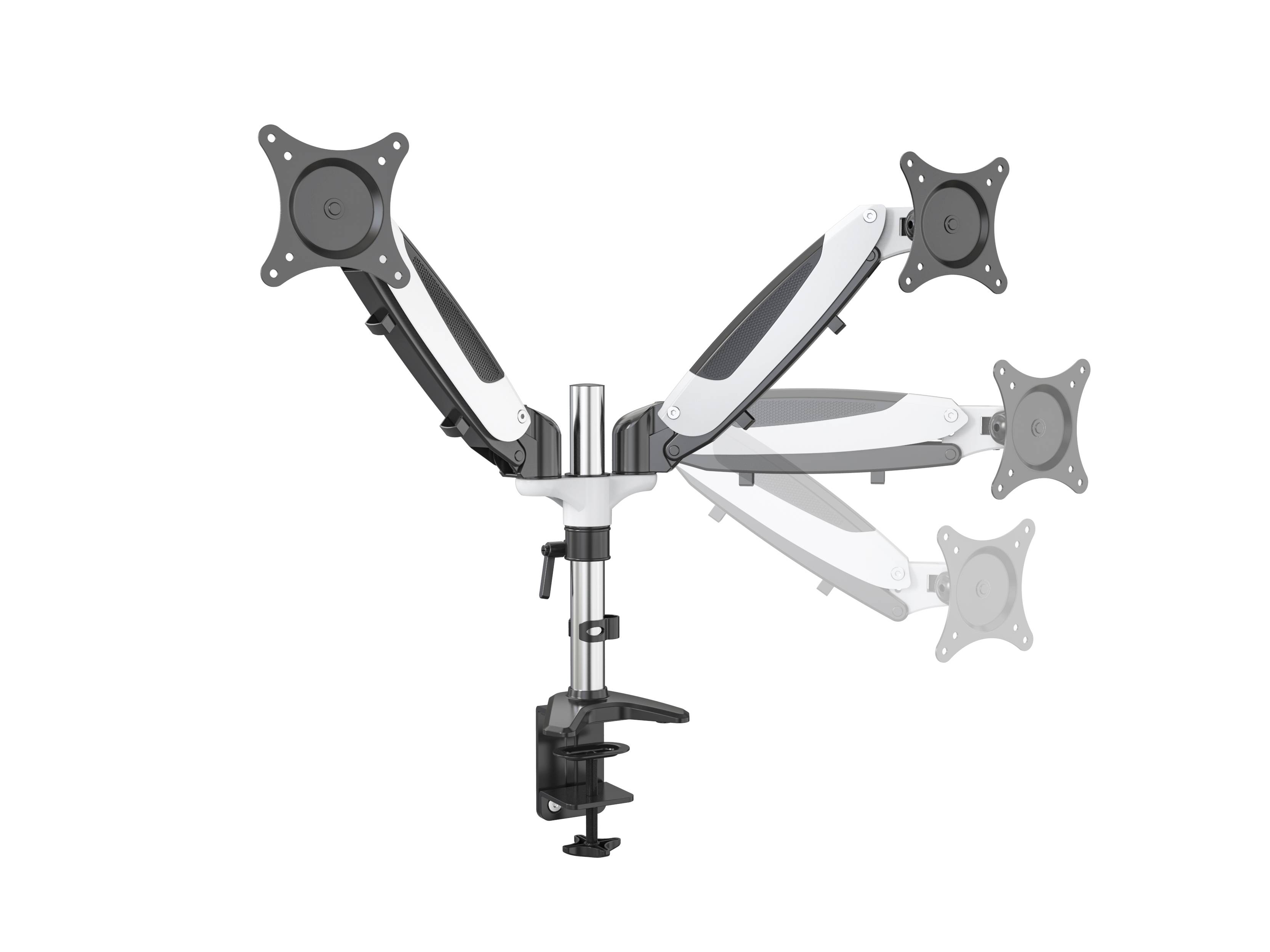 ERGOLEBEN ergonomische Tischhalterung Monitorhalterung höhenverstellbar Gasdruckfeder Arm - 2 Monitore