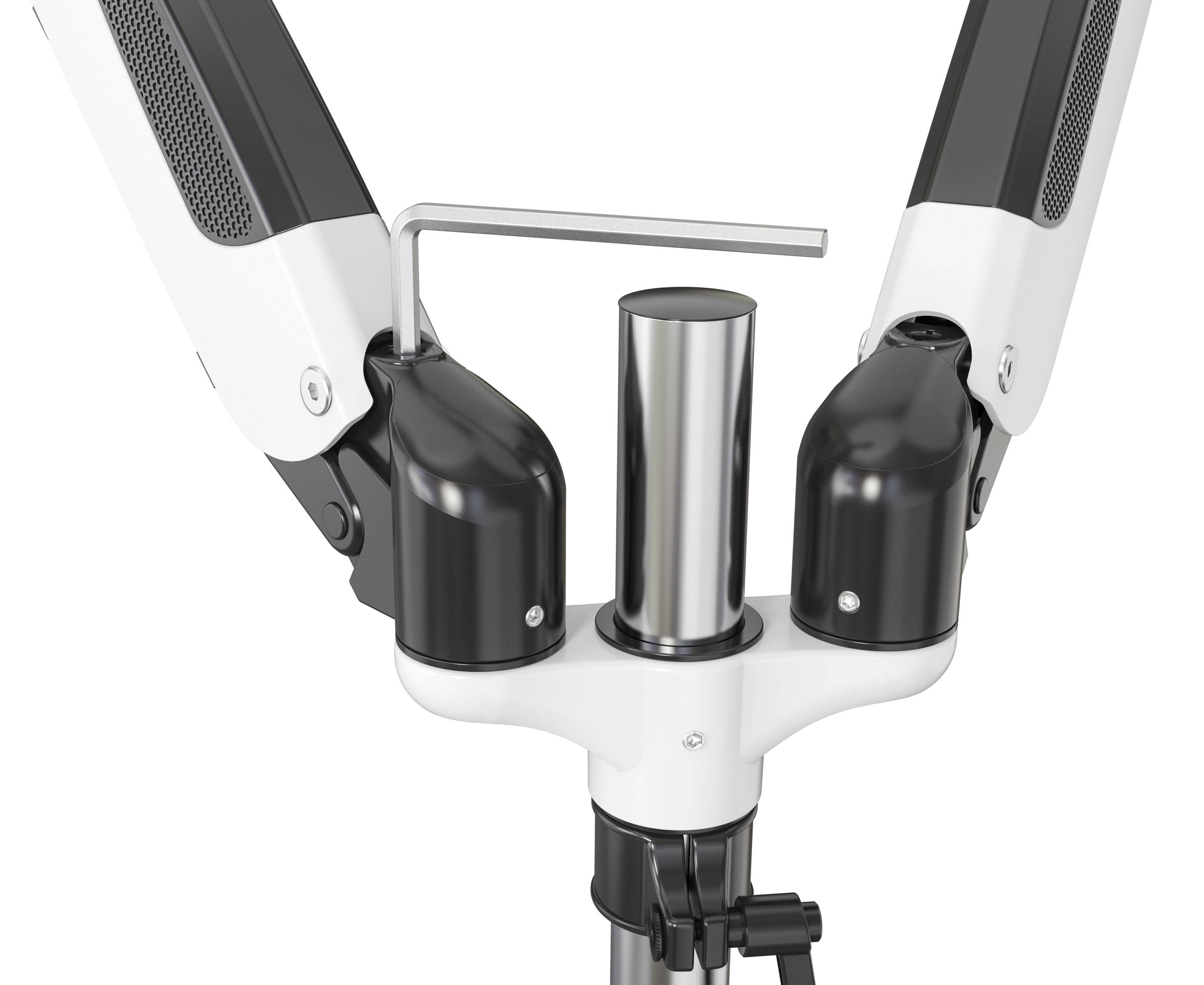 ERGOLEBEN ergonomische Tischhalterung Monitorhalterung höhenverstellbar Gasdruckfeder Arm - 2 Monitore