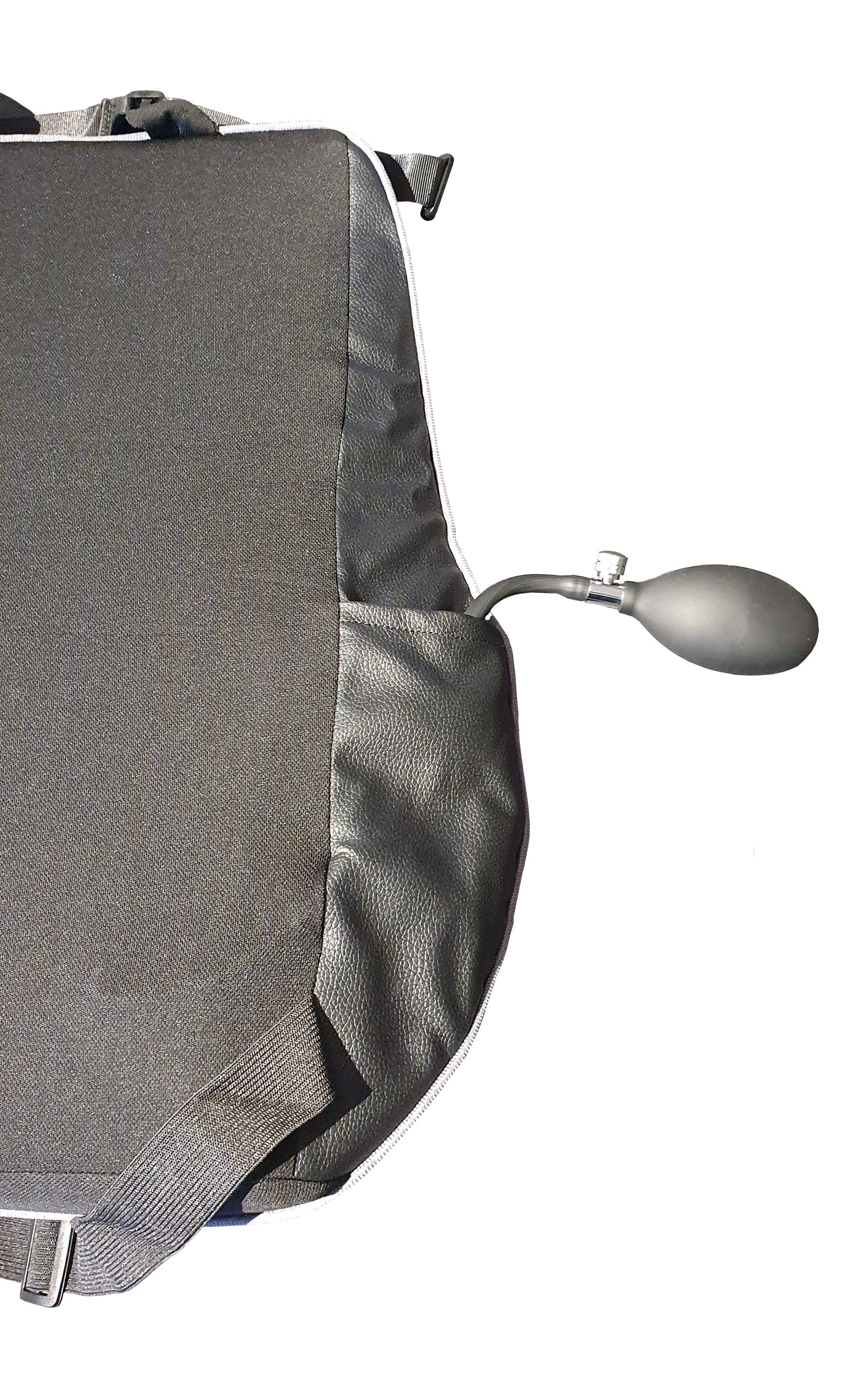 ERGOLEBEN ergonomisches Lendenstützkissen mit integriertem Luftkissen aufblasbar | Rückenstütze für Stühle bis 37cm Lehnenbreite | Rückenkissen