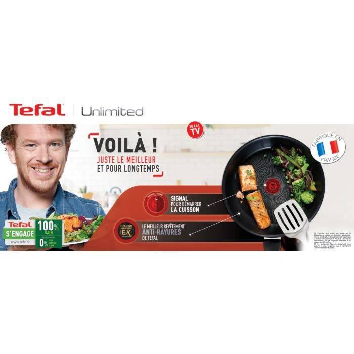 TEFAL G2550402 24 cm UNBEGRENZTE Pfanne Alle Kochfelder einschließlich Induktion - Französische Herstellung - Schwarz