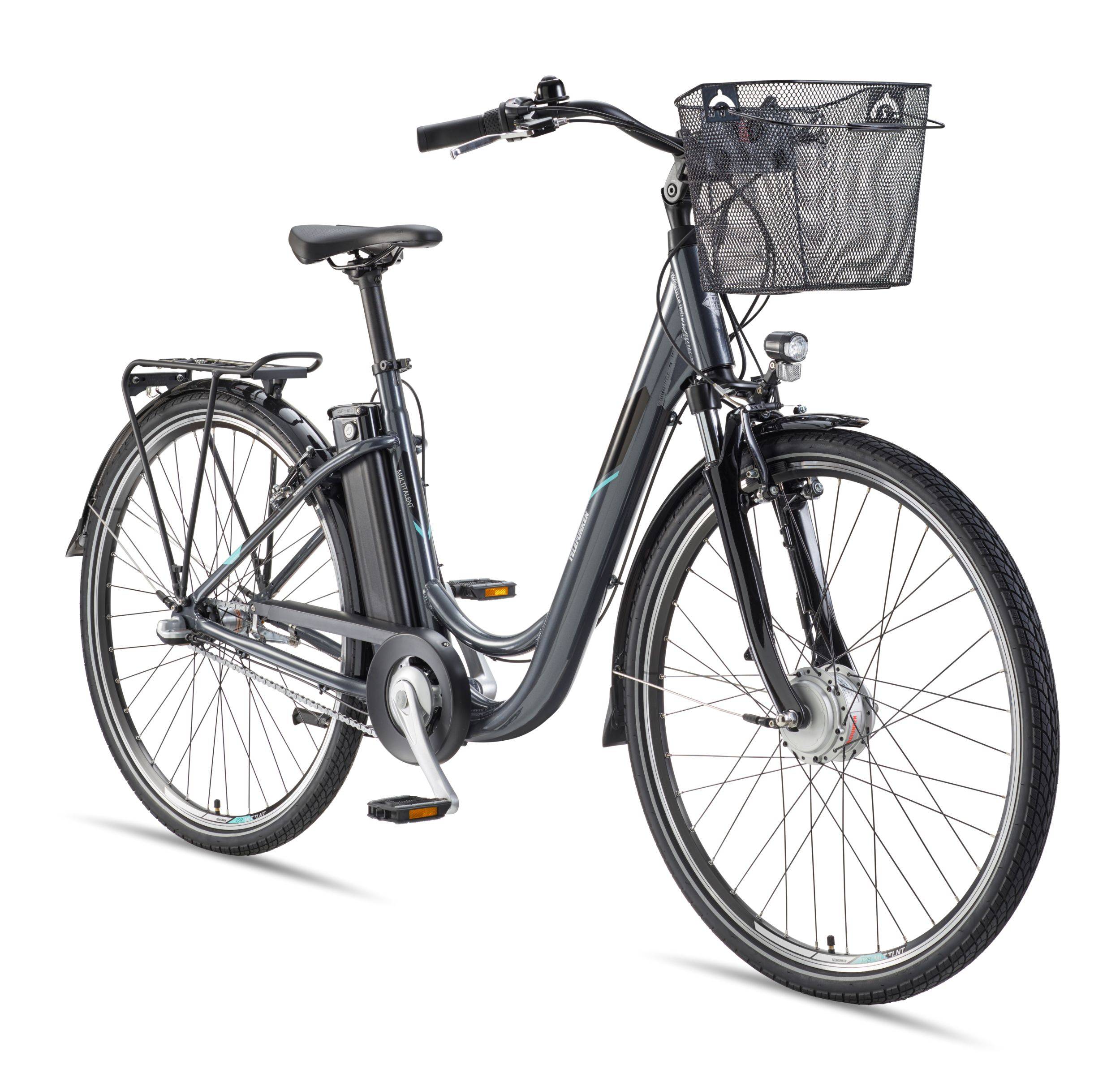 Telefunken E-Bike RC830 28 Zoll mit 3-Gang Shimano Nabenschaltung / Frontmotor 250W / Sitzrohrakku 531,3 Wh / anthrazit
