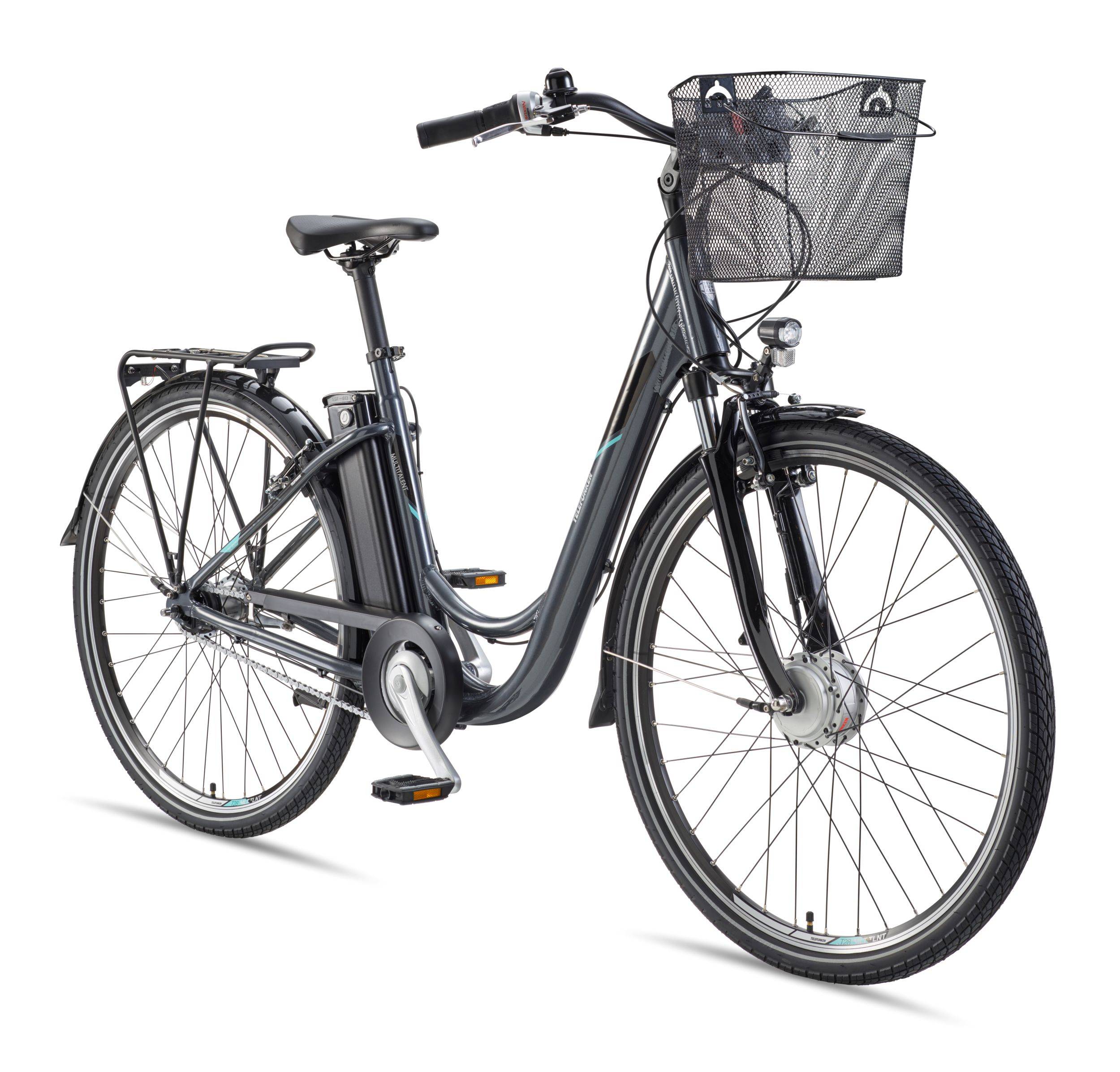 Telefunken E-Bike RC840 28 Zoll mit 7-Gang Shimano Nabenschaltung / Frontmotor 250W / Sitzrohrakku 531,3 Wh / anthrazit