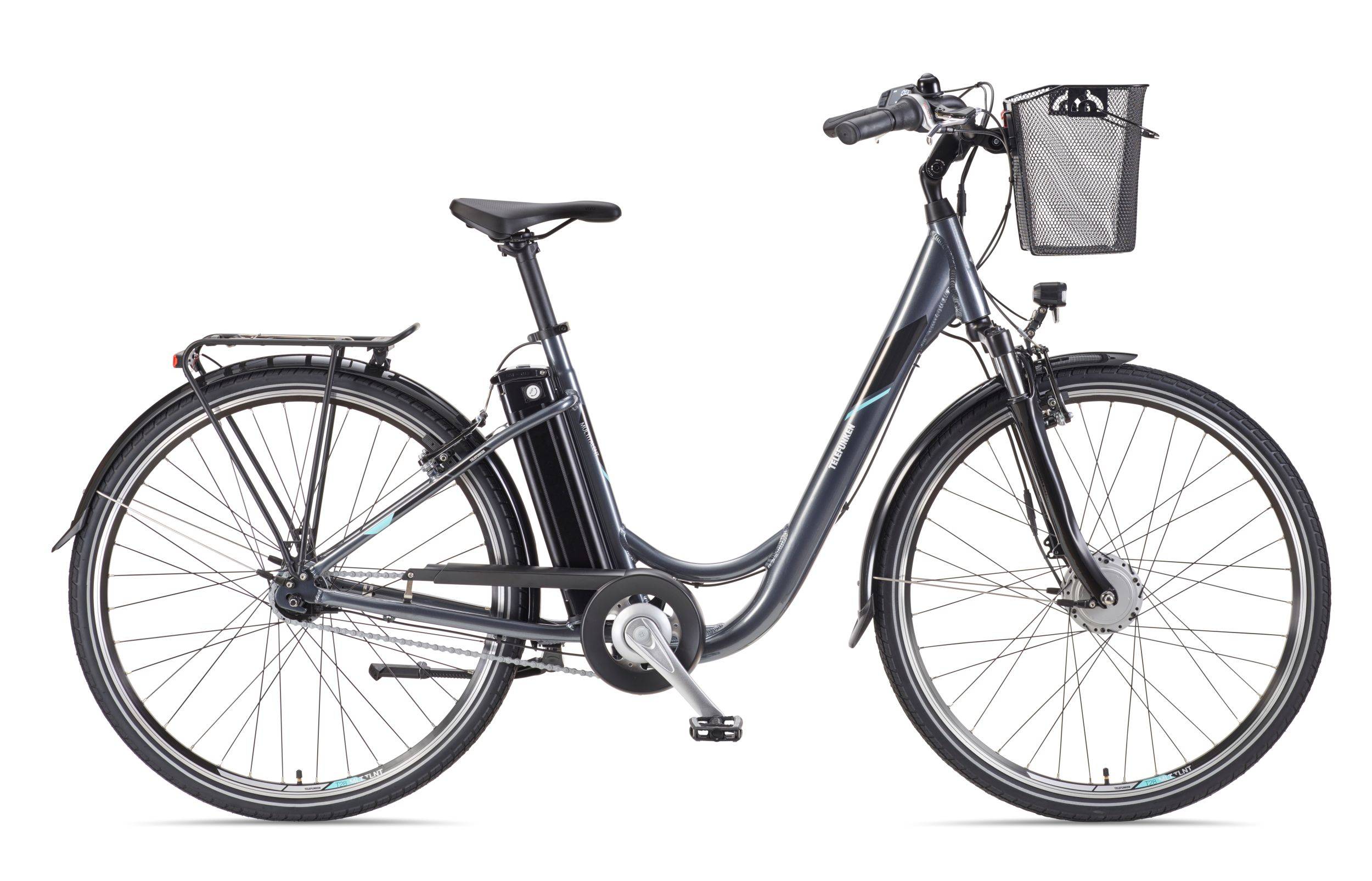 Telefunken E-Bike RC840 28 Zoll mit 7-Gang Shimano Nabenschaltung / Frontmotor 250W / Sitzrohrakku 531,3 Wh / anthrazit