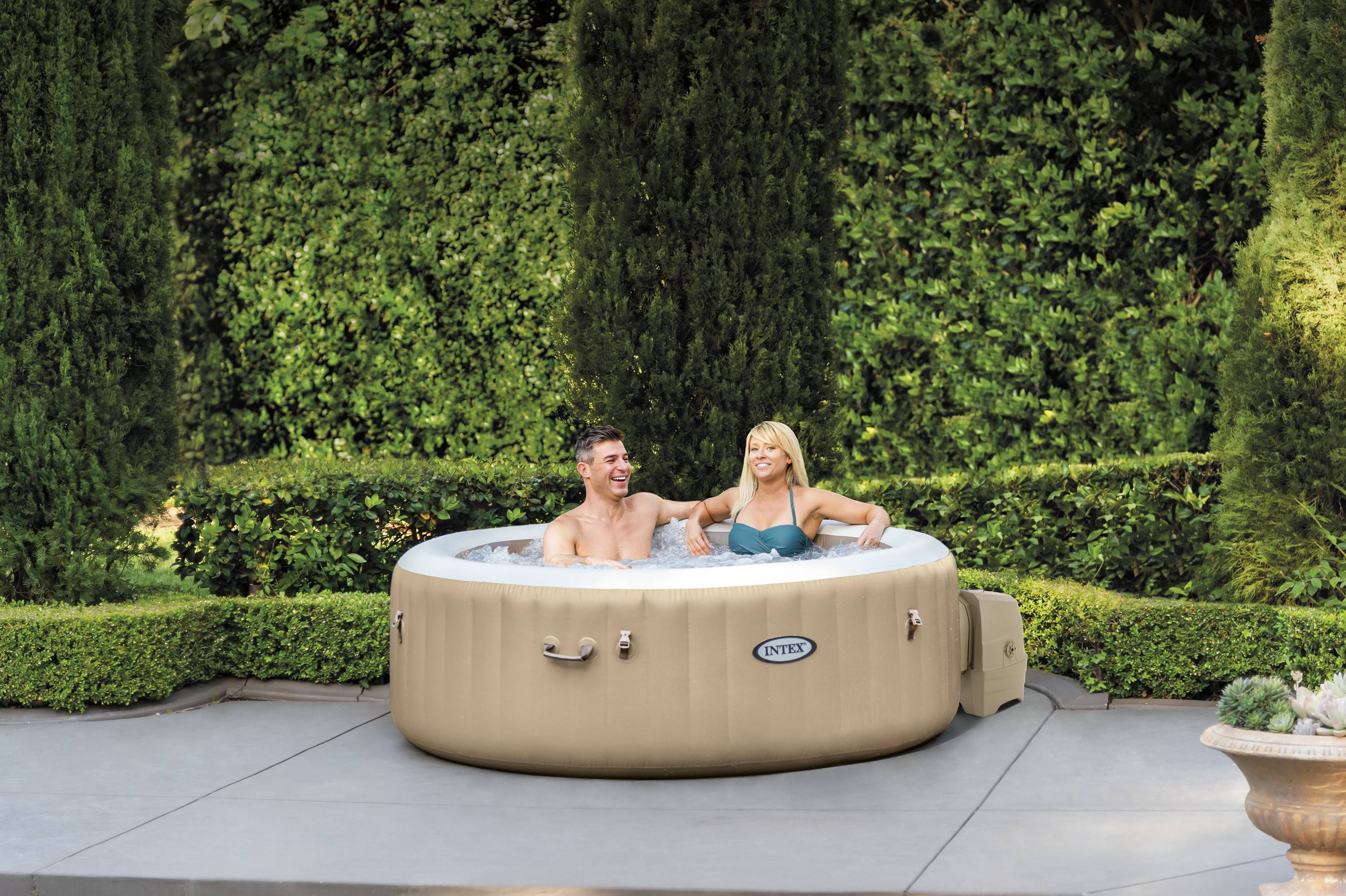 INTEX 28476 Whirlpool PureSpa Bubble 196x71cm rund 4 Personen Massage Pool