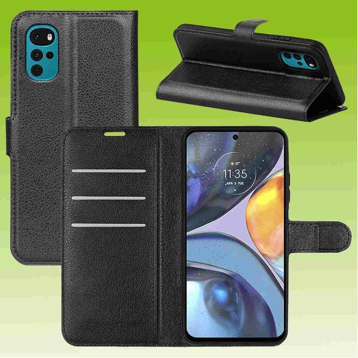 Für Motorola Moto G22 Handy Tasche Wallet Premium Schutz Hülle Case Cover Etuis Neu Zubehör Schwarz