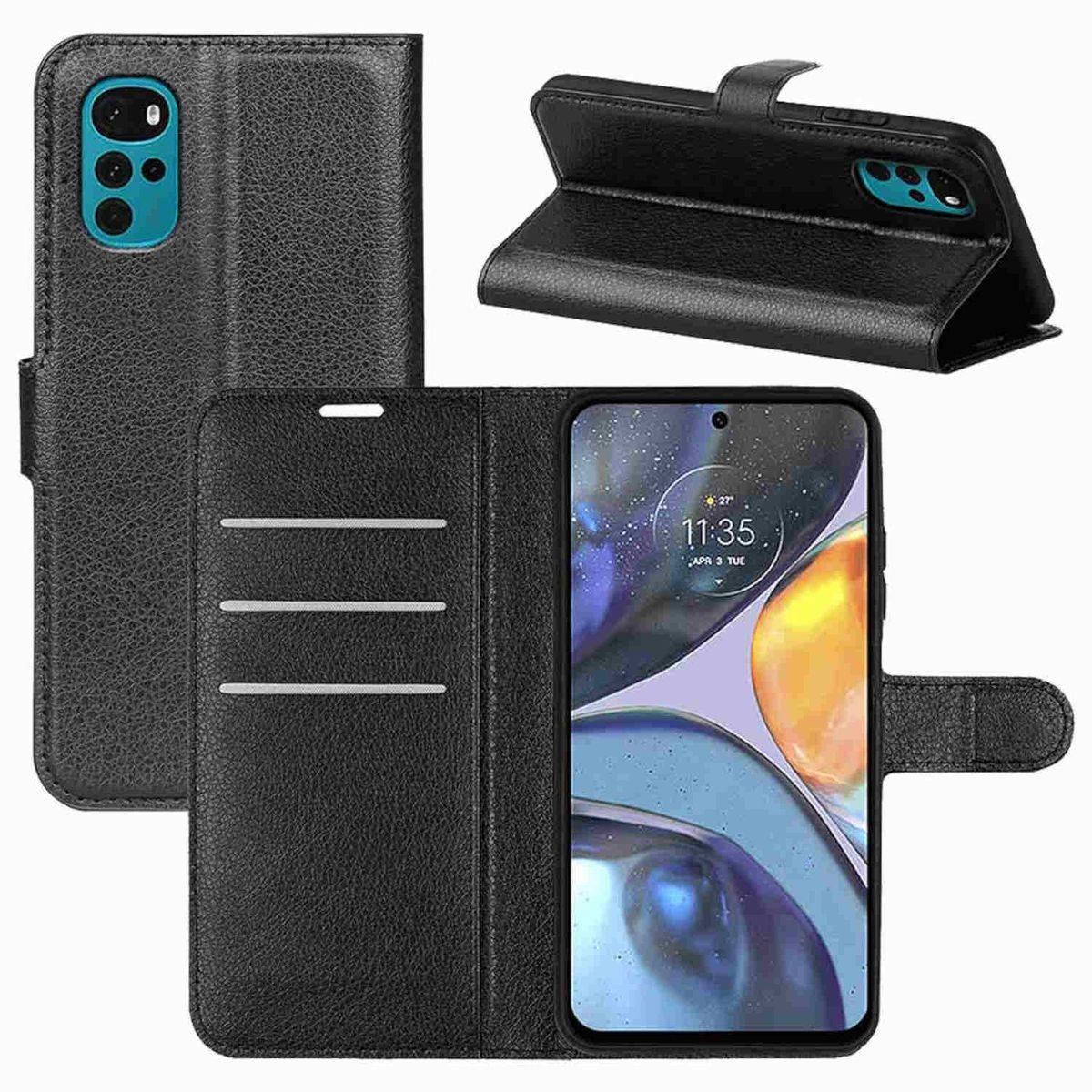 Für Motorola Moto G22 Handy Tasche Wallet Premium Schutz Hülle Case Cover Etuis Neu Zubehör Schwarz