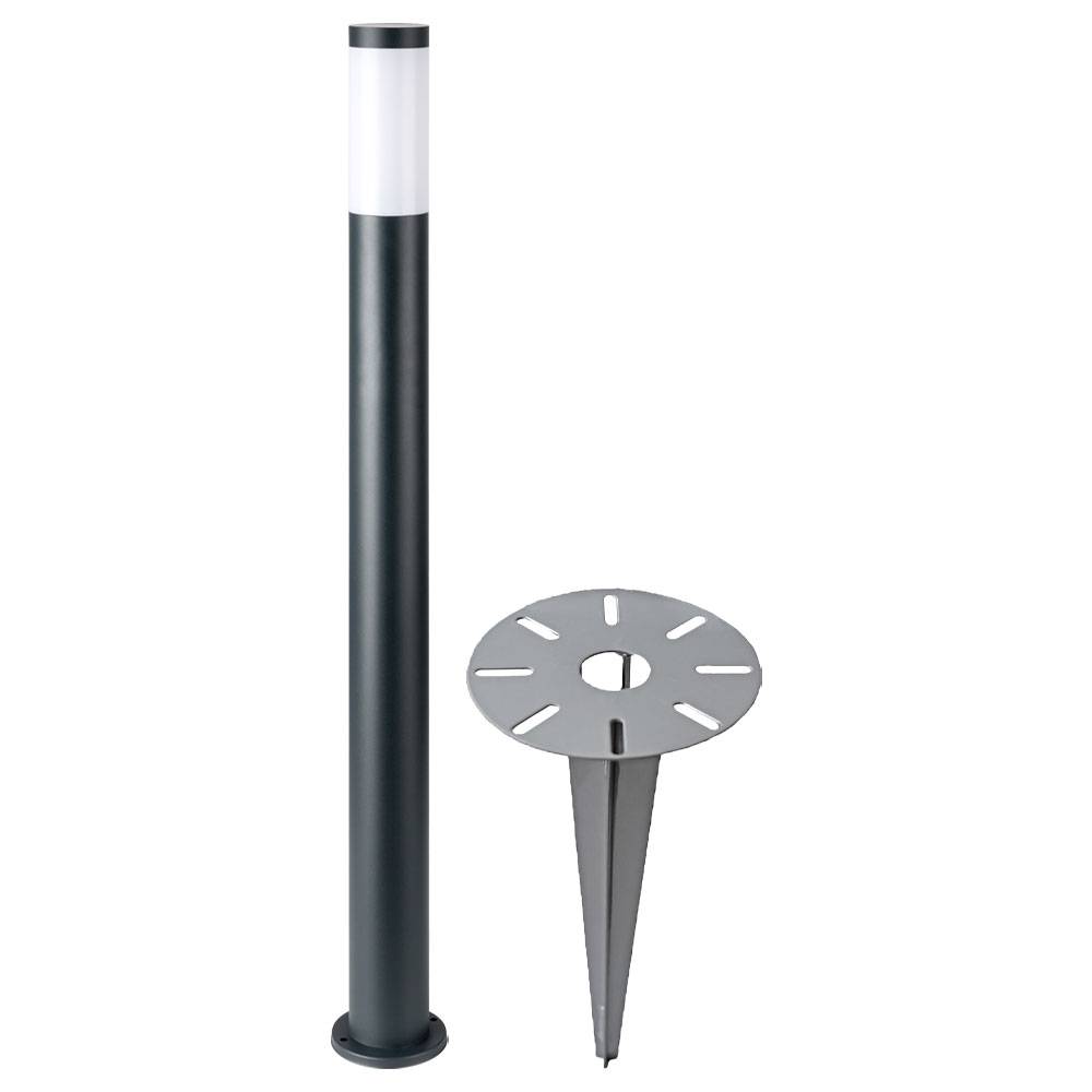 Wegeleuchte Gartenleuchte LED Außenstehlampe mit Erdspieß, Edelstahl anthrazit, 11W 1055lm 3000K, DxH 12,7x110 cm