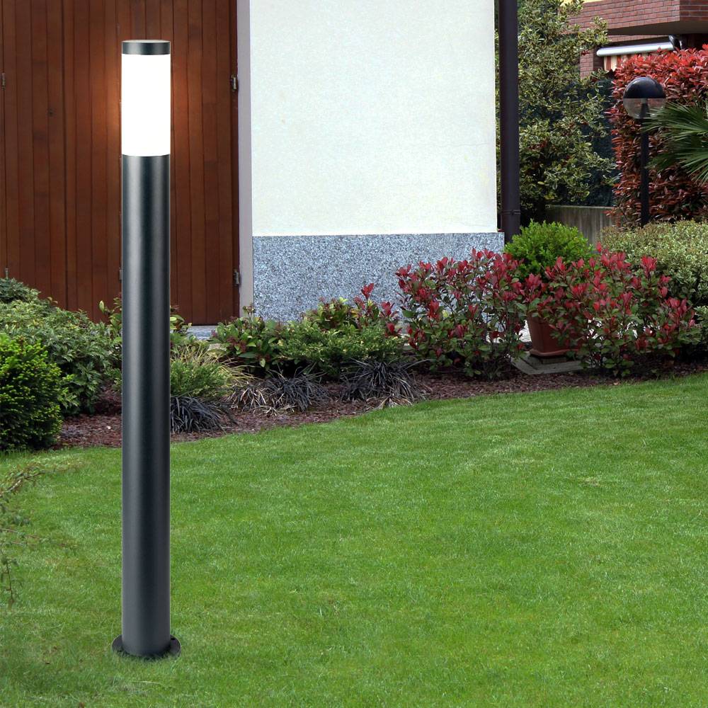 Wegeleuchte Gartenleuchte LED Außenstehlampe mit Erdspieß, Edelstahl anthrazit, 11W 1055lm 3000K, DxH 12,7x110 cm