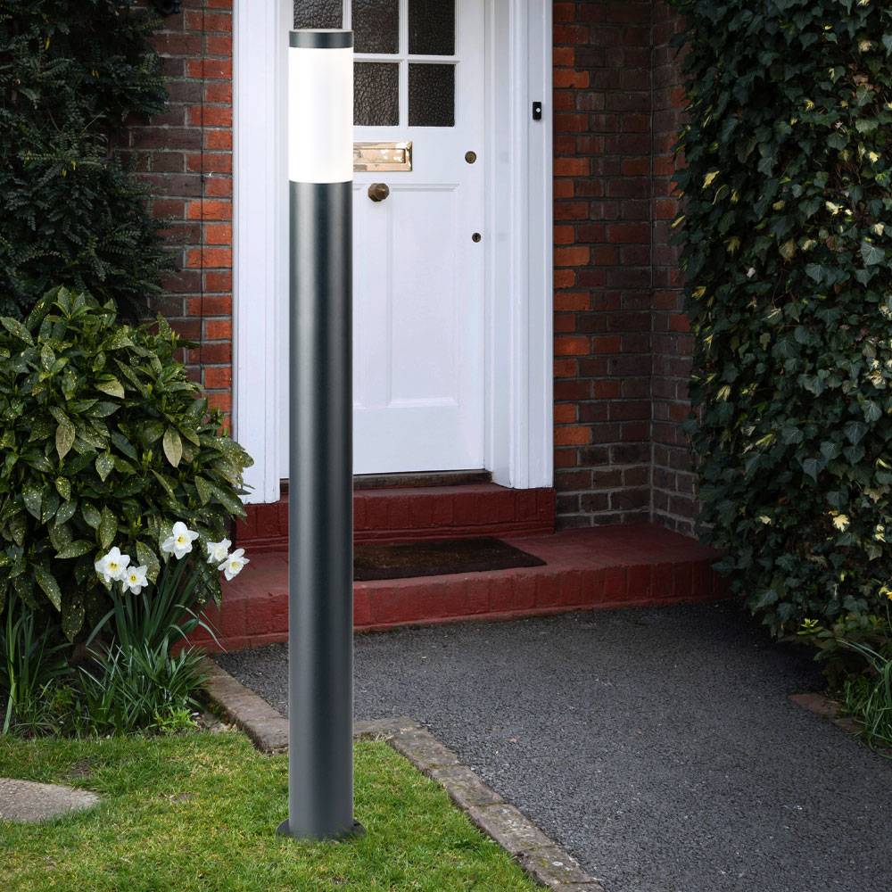 Wegeleuchte Gartenleuchte LED Außenstehlampe mit Erdspieß, Edelstahl anthrazit, 11W 1055lm 3000K, DxH 12,7x110 cm