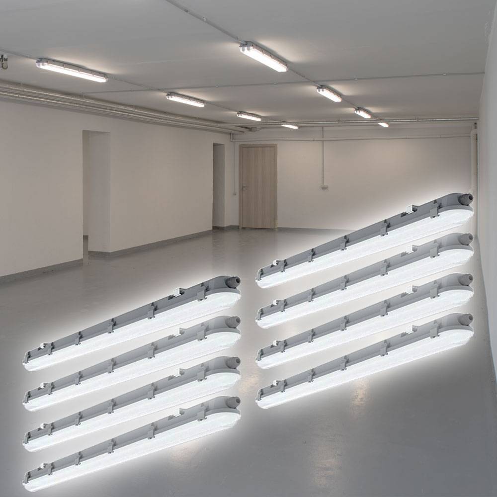Deckenlampen Wannenleuchte Feuchtraum 120 cm Feuchtraumwannenleuchten LED 120 cm Garagenlampen LED Röhre, Reihenschaltung, 1x LED 36 Watt 4320 Lumen