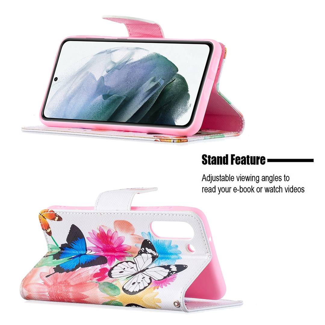 Für Samsung Galaxy S21 FE G990B Kunstleder Handy Tasche Book Motiv 6 Schutz Hülle Case Cover Etui Neu