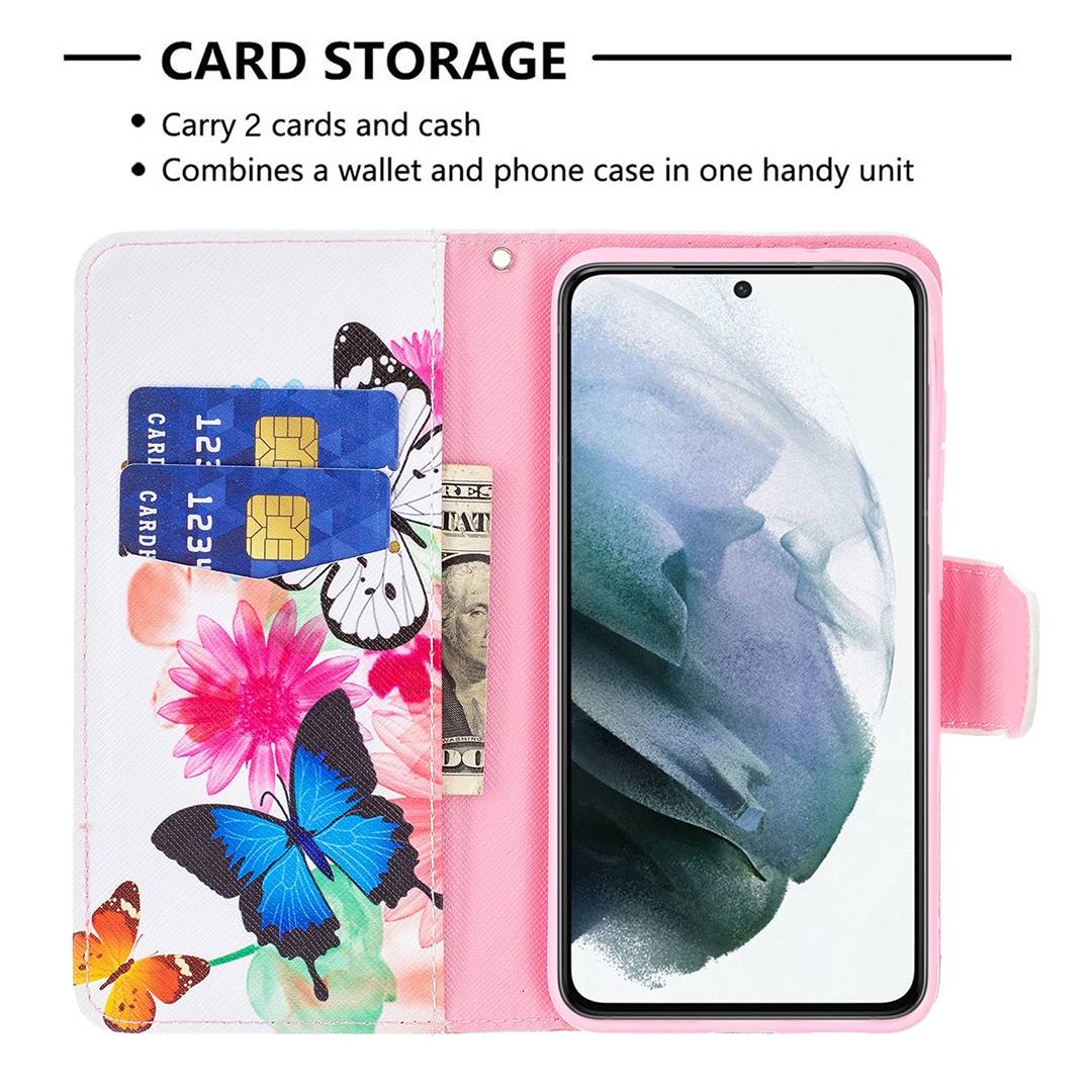 Für Samsung Galaxy S21 FE G990B Kunstleder Handy Tasche Book Motiv 6 Schutz Hülle Case Cover Etui Neu