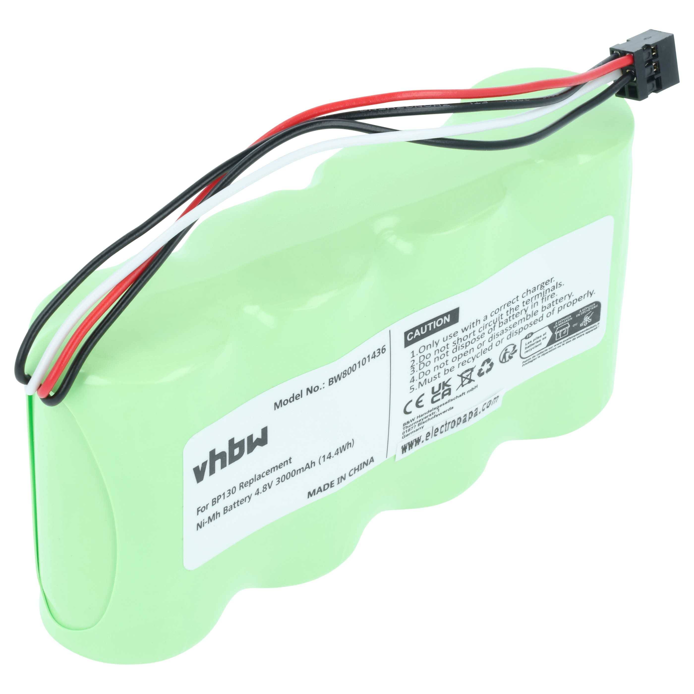 vhbw Akku Ersatz für BP-130, BP130 für Messgerät (3000 mAh, 4,8 V, NiMH)