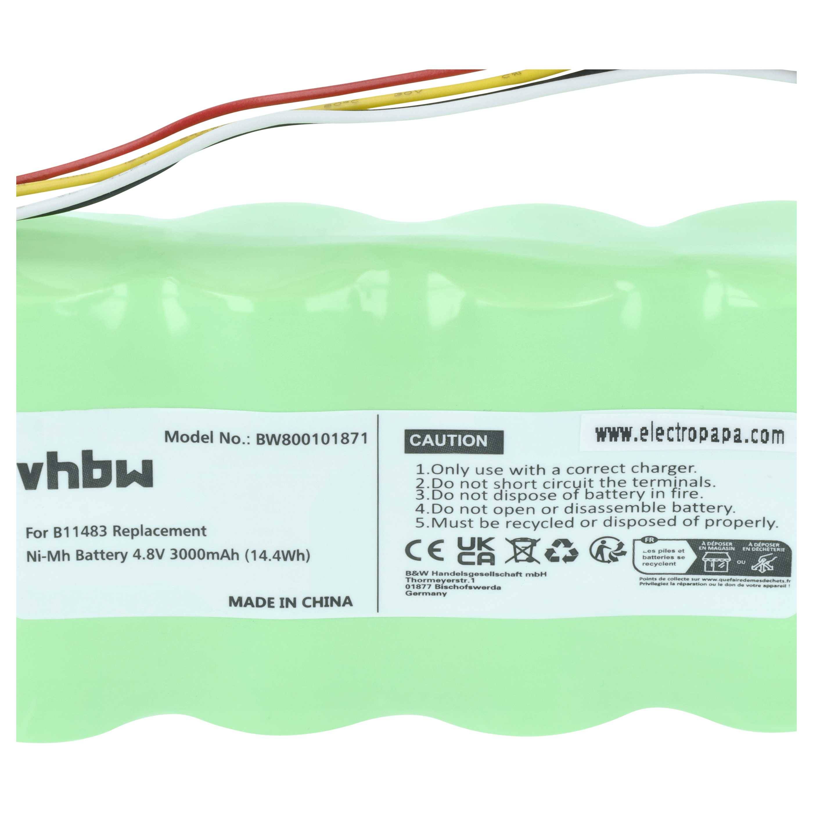 vhbw 2x Akku kompatibel mit Fluke Scopemeter 123s Firmware below V2.0, 123 Firmware below V2.0 Messgerät (3000 mAh, 4,8 V, NiMH)
