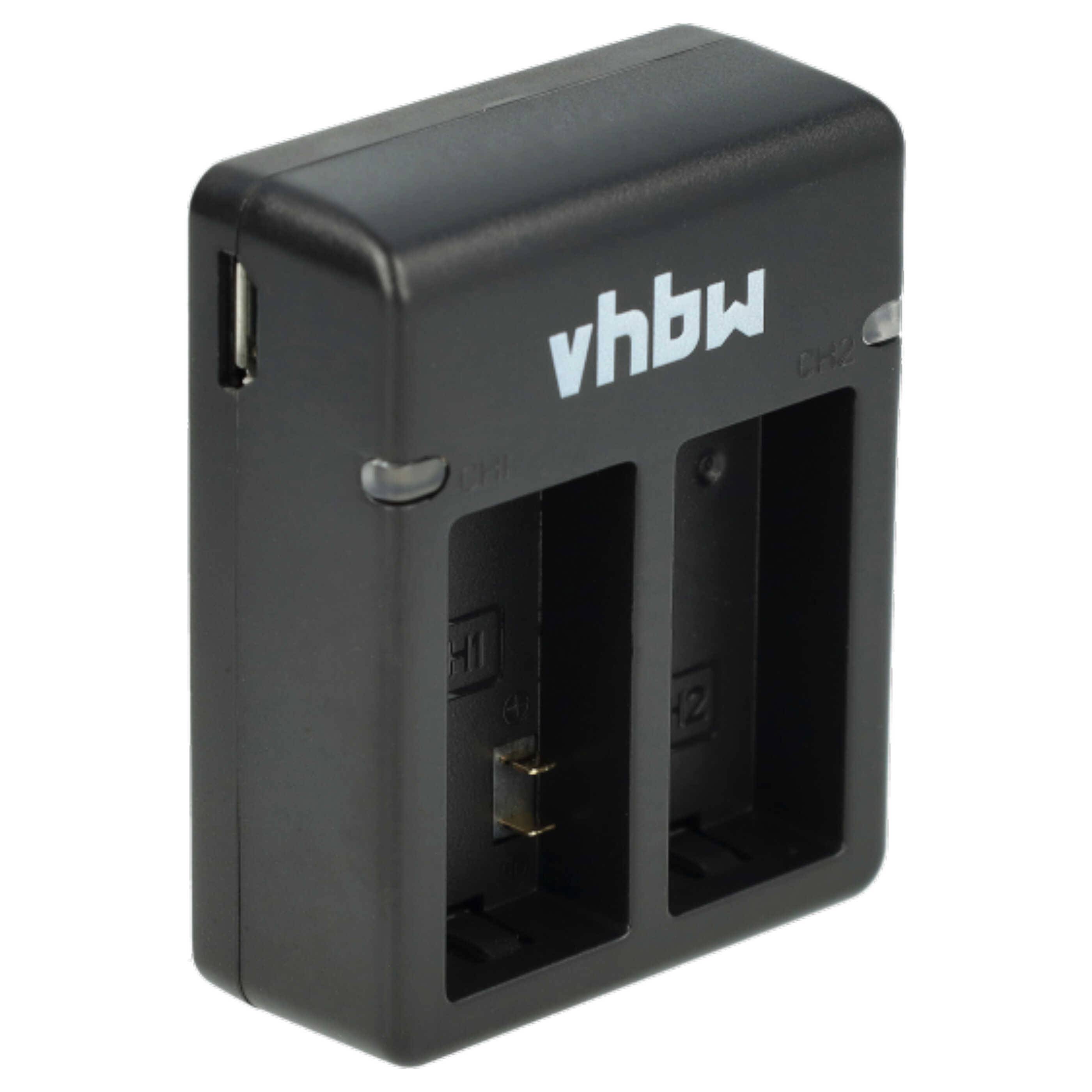 vhbw Ladezubehör-Set kompatibel mit GoPro Hero 3 CHDHX-301 | CHDHN-301, Black Edition Action-Cam - 1x Ladegerät, 1x Ladekabel, 2x Akku