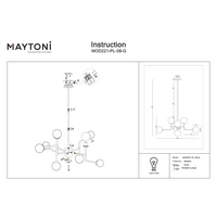 Maytoni Moderne Kronleuchter Erich 8xE14 excl. in Messing aus Metall Glas 40 W für Küche, Schlafzimmer, Wohnzimmer, Esszimmer, Lobby Maytoni Moderne Kronleuchter Erich 8xE14 excl. in Messing aus Metall Glas 40 W für Küche, Schlafzimmer, Wohnzimmer, Esszimmer, Lobby
