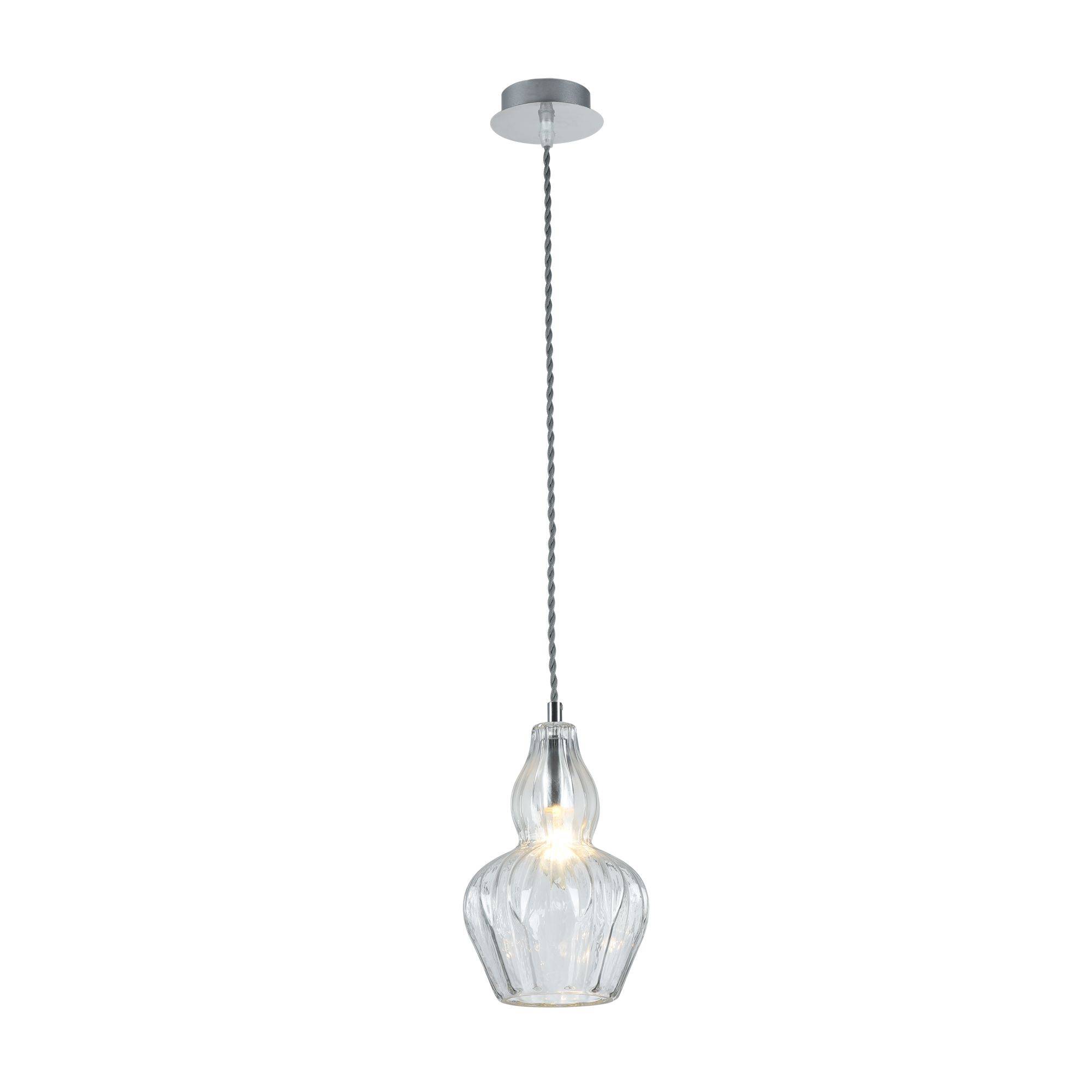Maytoni Moderne Pendelleuchte Eustoma 1xE14 excl. in Nickel aus Metall Glas 40 W für Küche, Schlafzimmer, Wohnzimmer, Esszimmer, Lobby