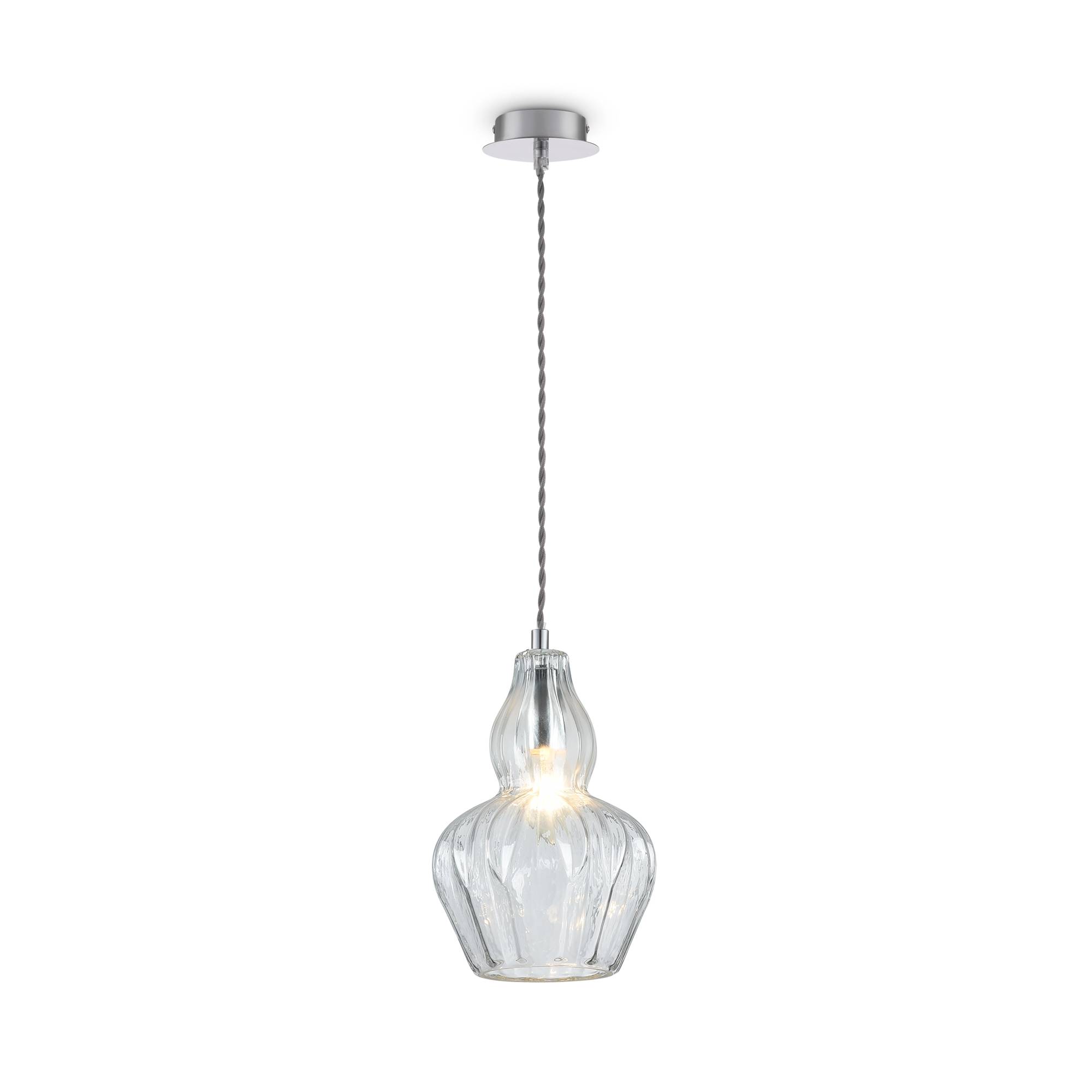 Maytoni Moderne Pendelleuchte Eustoma 1xE14 excl. in Nickel aus Metall Glas 40 W für Küche, Schlafzimmer, Wohnzimmer, Esszimmer, Lobby