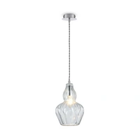 Maytoni Moderne Pendelleuchte Eustoma 1xE14 excl. in Nickel aus Metall Glas 40 W für Küche, Schlafzimmer, Wohnzimmer, Esszimmer, Lobby Maytoni Moderne Pendelleuchte Eustoma 1xE14 excl. in Nickel aus Metall Glas 40 W für Küche, Schlafzimmer, Wohnzimmer, Esszimmer, Lobby