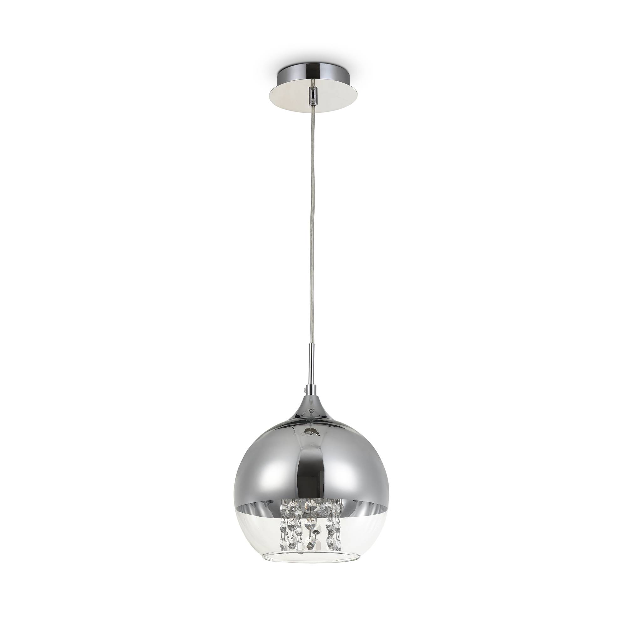 Maytoni Moderne Pendelleuchte Fermi 1xE27 excl. in Nickel aus Metall Glas und Metall 60 W für Küche, Schlafzimmer, Wohnzimmer, Esszimmer, Lobby