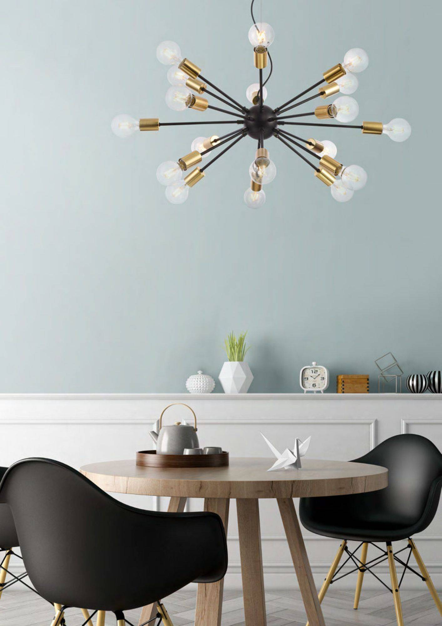 Maytoni Jackson Pendelleuchte T546PL-18B 18xE27, Schwarz, aus Metall, exkl. Leuchtmittel