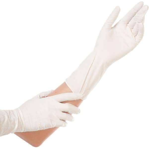 Nitril-Handschuh Safe Long puderfrei S 30cm weiß VE=100 Stück