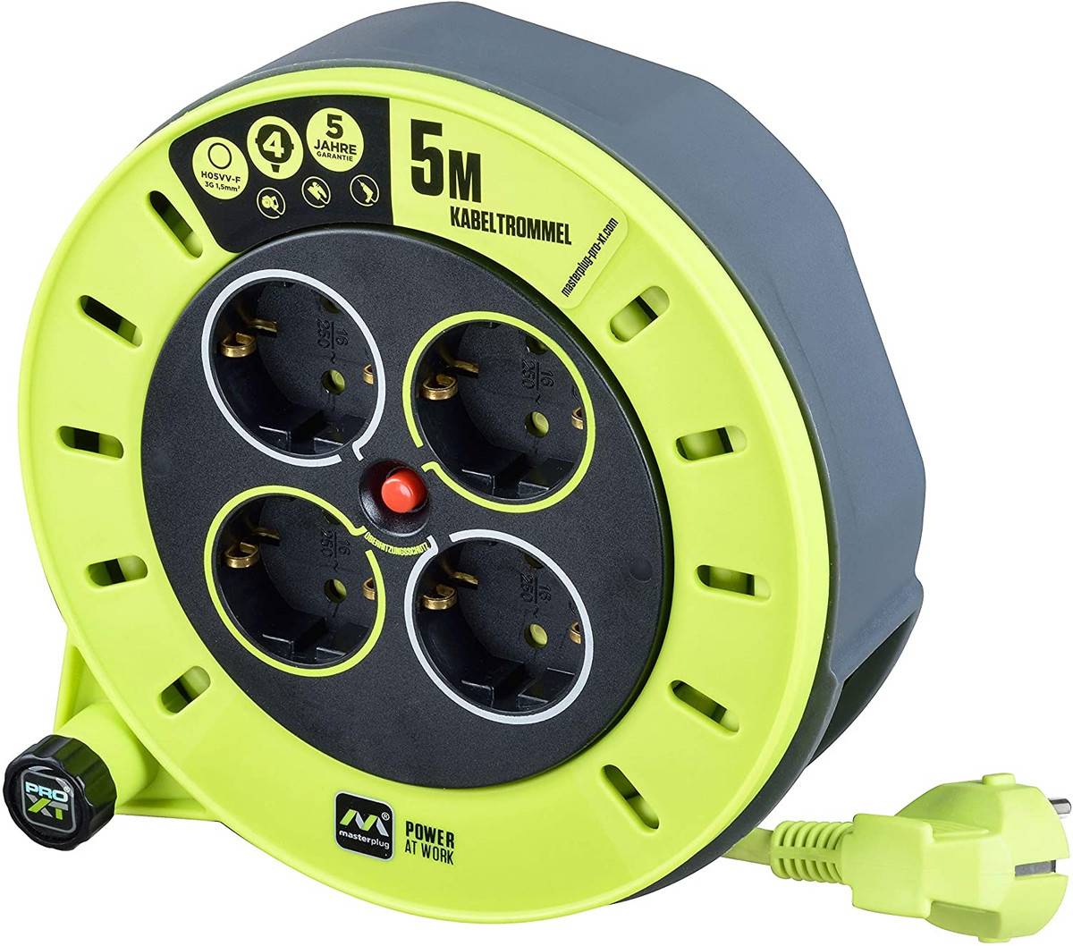 MASTERPLUG ProXT Kabelbox 4-fach Kassette S 5 Meter