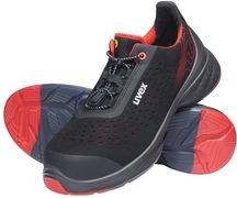 uvex 1 G2 Sicherheits-Halbschuh S1P, schwarz/rot, Gr