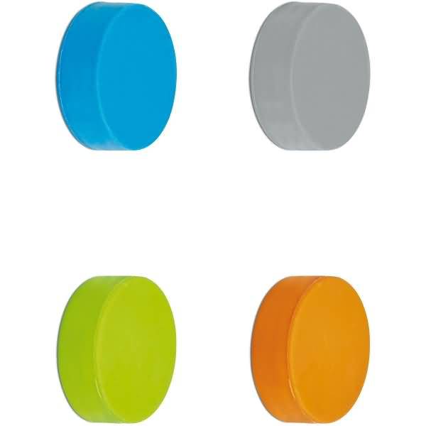 Neodym-Scheibenmagnet Silikon 9,8x32,6mm 800g farbig sortiert VE=4 Stück
