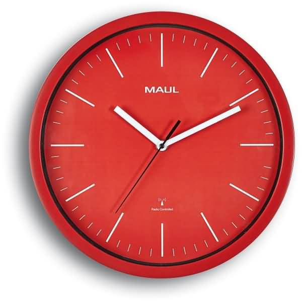 Wanduhr Mauljump 30,5cm Funkuhr rot