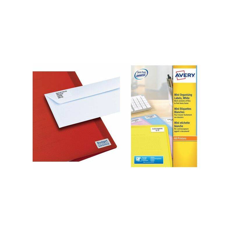AVERY Mini étiquette d'adresse laser, 46 x 11,1 mm, blanc