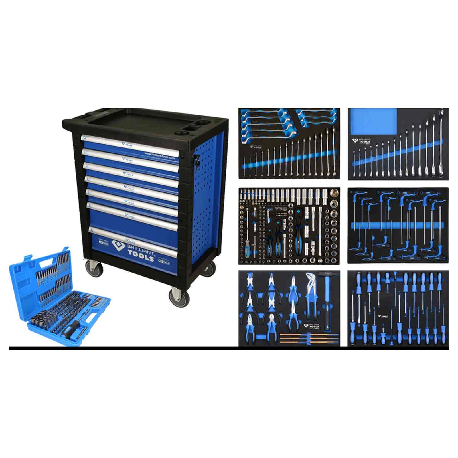 Brilliant-Tools Werkstatt-Wagen, Werkzeugwagen, Montagewagen - 473-teilig