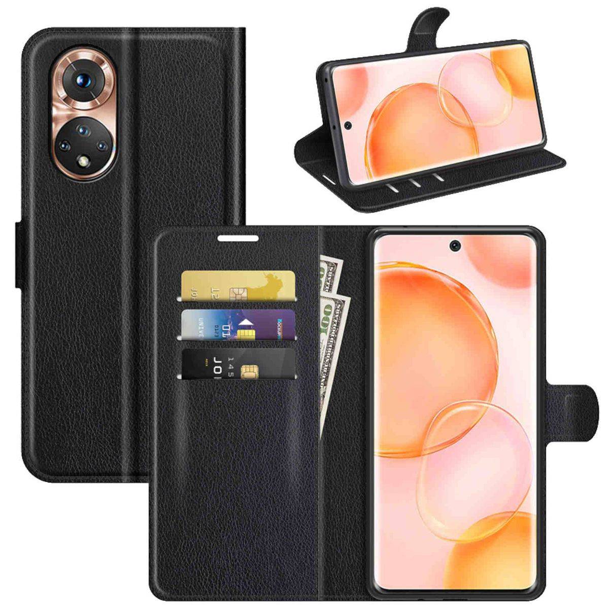 Für Honor 50 Pro Handy Tasche Wallet Premium Schutz Hülle Case Cover Etuis Neu Zubehör Schwarz