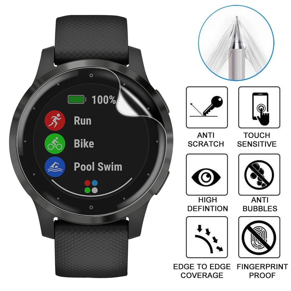 Für Garmin Vivoactive 4 Hydrogel Soft Schutz Folie Film Cover Displayschutz