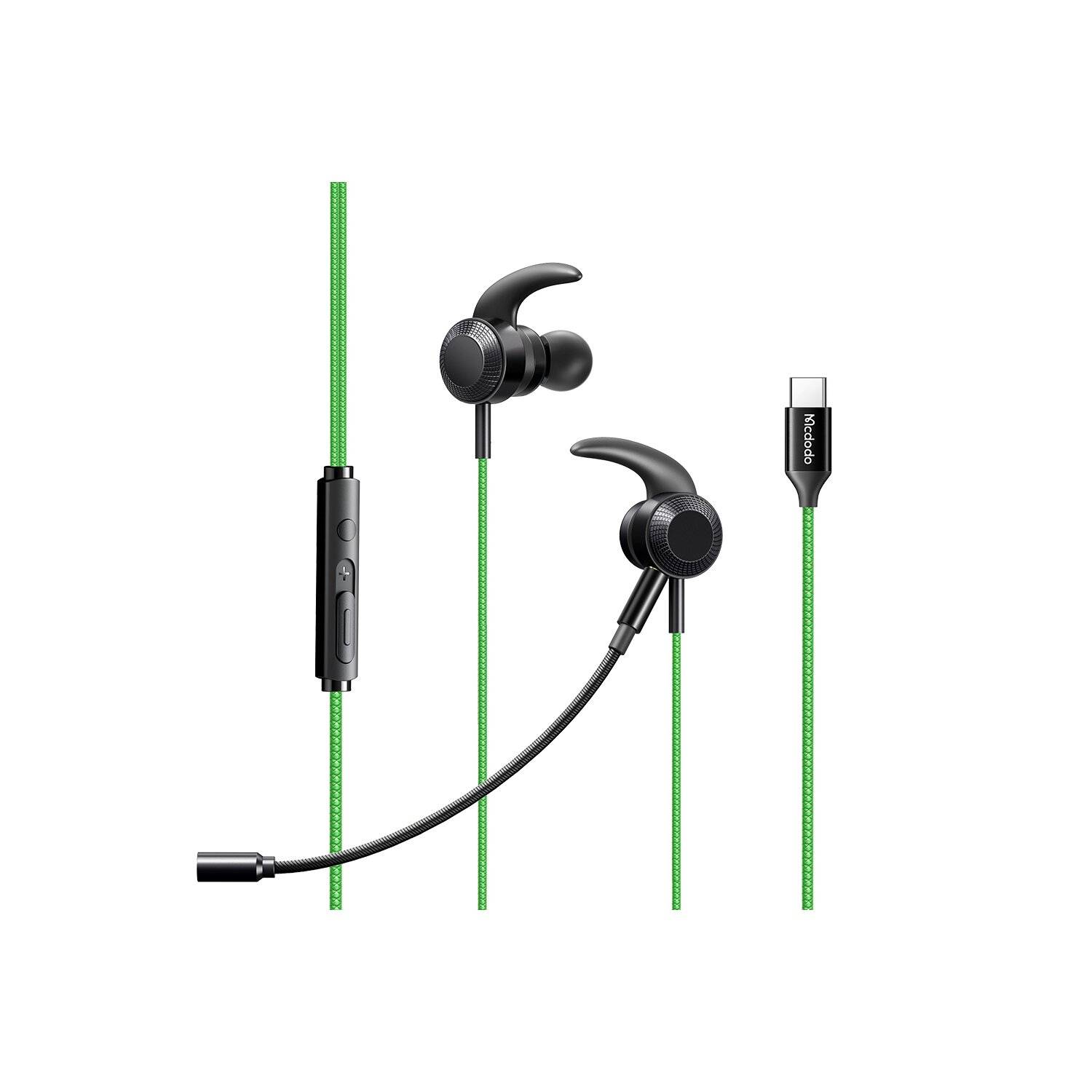 Mcdodo Gaming Kopfhörer Bluetooth Digital Gaming-Kopfhörer Headset Typ-C kompatibel mit Smartphones & Tablet Grün