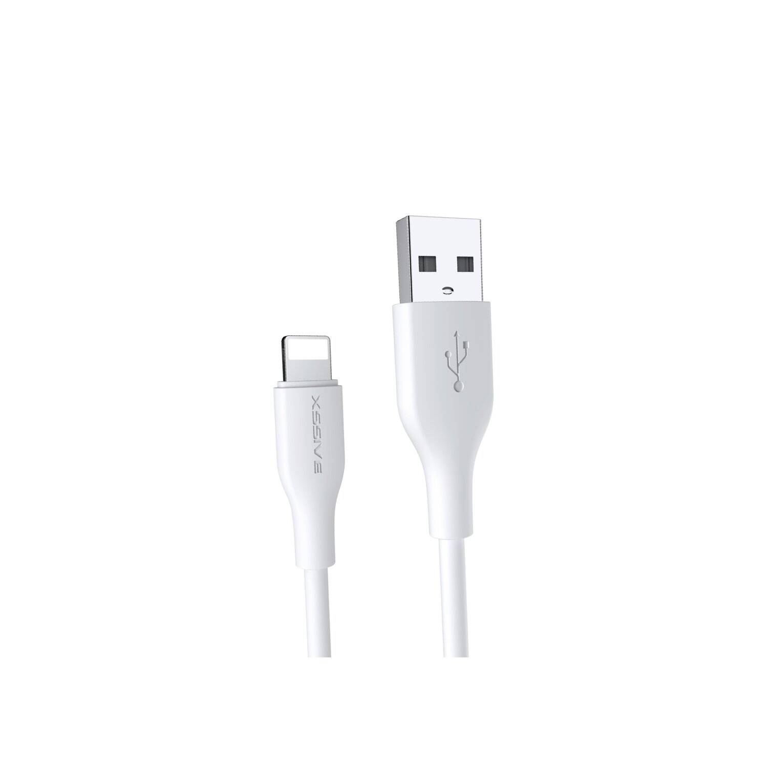Xssive 2.4A 2 Meter iPhone Datenkabel 2.4A USB zu iPhone Schnell-Ladekabel Lade- und Synchronisationskabel weiß