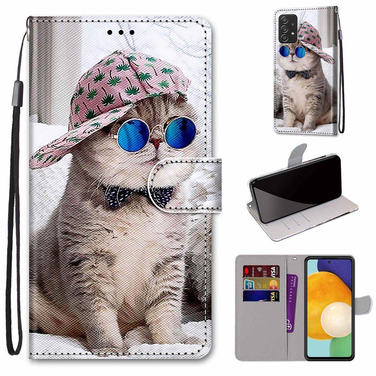 Für Samsung Galaxy A53 5G Kunstleder Handy Tasche Book Motiv 5 Schutz Hülle Case Cover Etui Neu