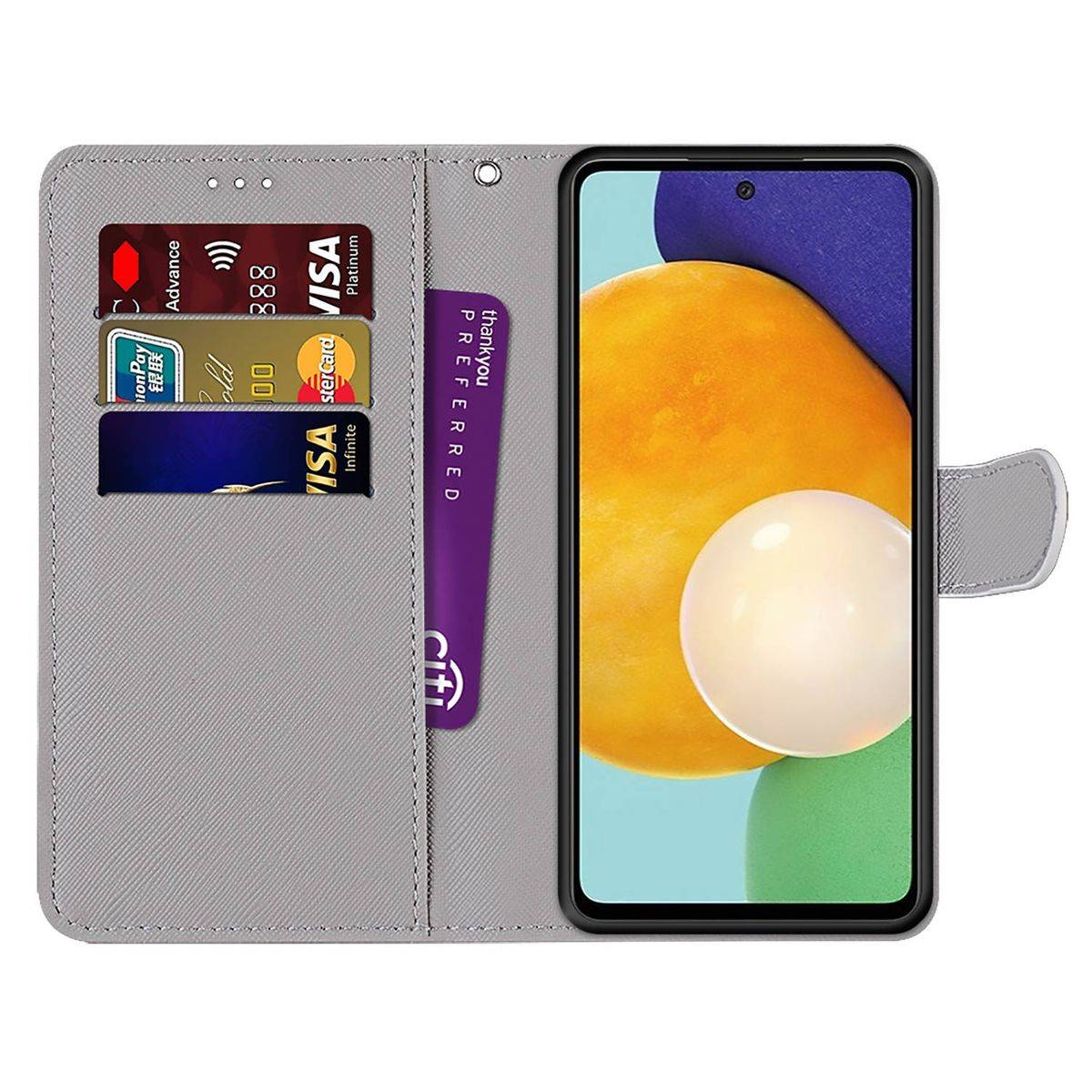 Für Samsung Galaxy A53 5G Kunstleder Handy Tasche Book Motiv 5 Schutz Hülle Case Cover Etui Neu