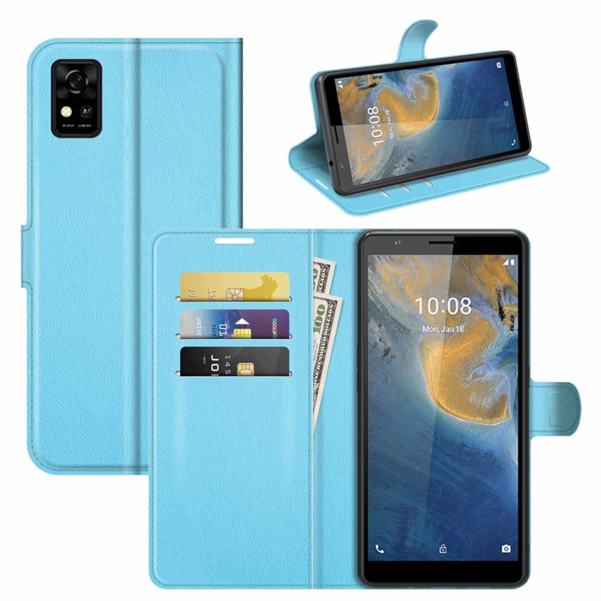 Für ZTE Blade A31 Handy Tasche Wallet Premium Blau Schutz Hülle Case Cover Etuis Neu Zubehör