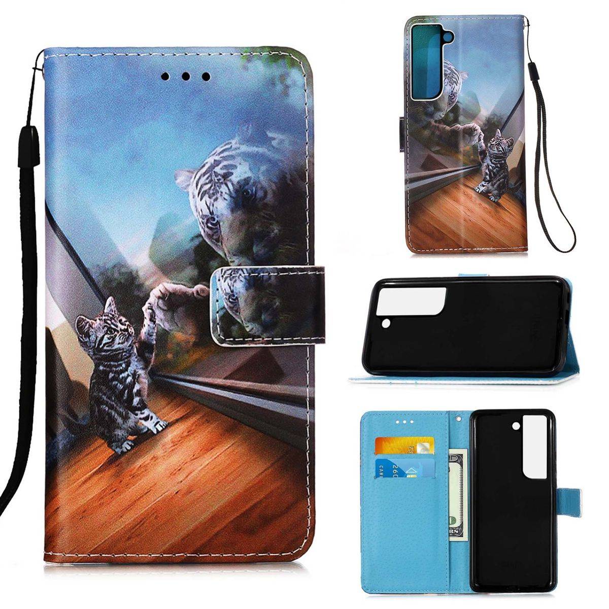 Für Samsung Galaxy S22 Plus 5G Kunstleder Handy Tasche Book Motiv 8 Schutz Hülle Case Cover Etui Neu