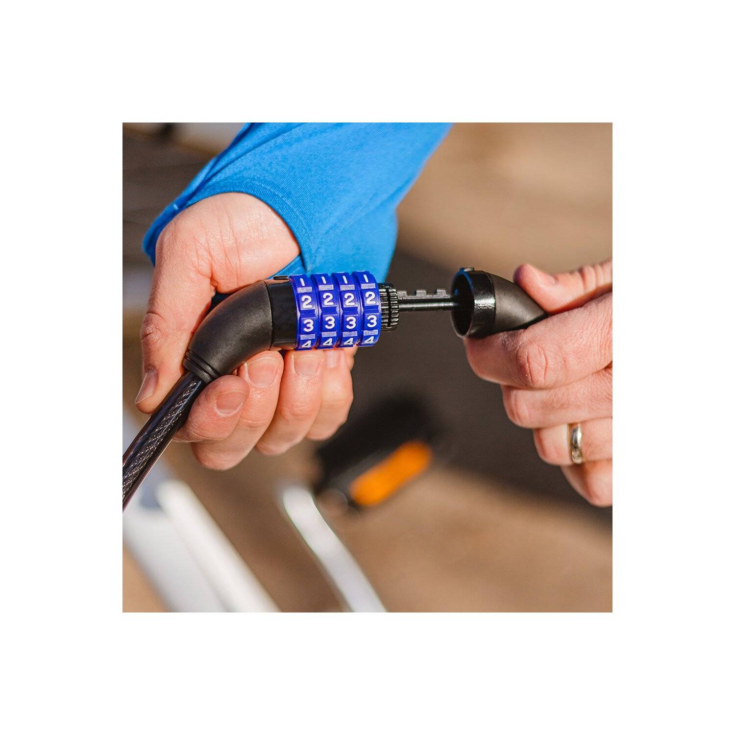 Fahrradschloss KYL-110 12mm*800mm Kabelschloss Mit 4-Stellig Zahlencode Zahlenschloss Fahrradhalterung Fahrradschloß