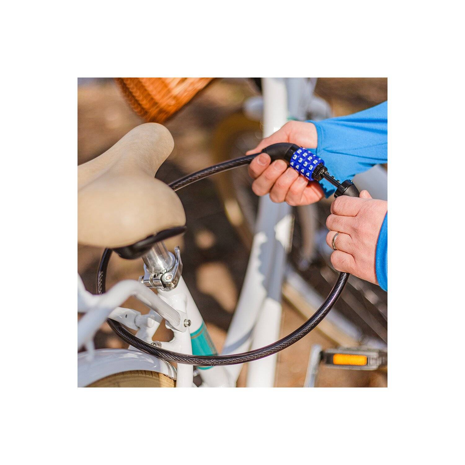 Fahrradschloss KYL-110 12mm*800mm Kabelschloss Mit 4-Stellig Zahlencode Zahlenschloss Fahrradhalterung Fahrradschloß